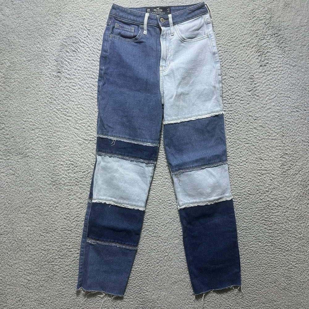 Women's Hollister Ultra high rise vintage straight jeans Size‎ 00R Patchwork